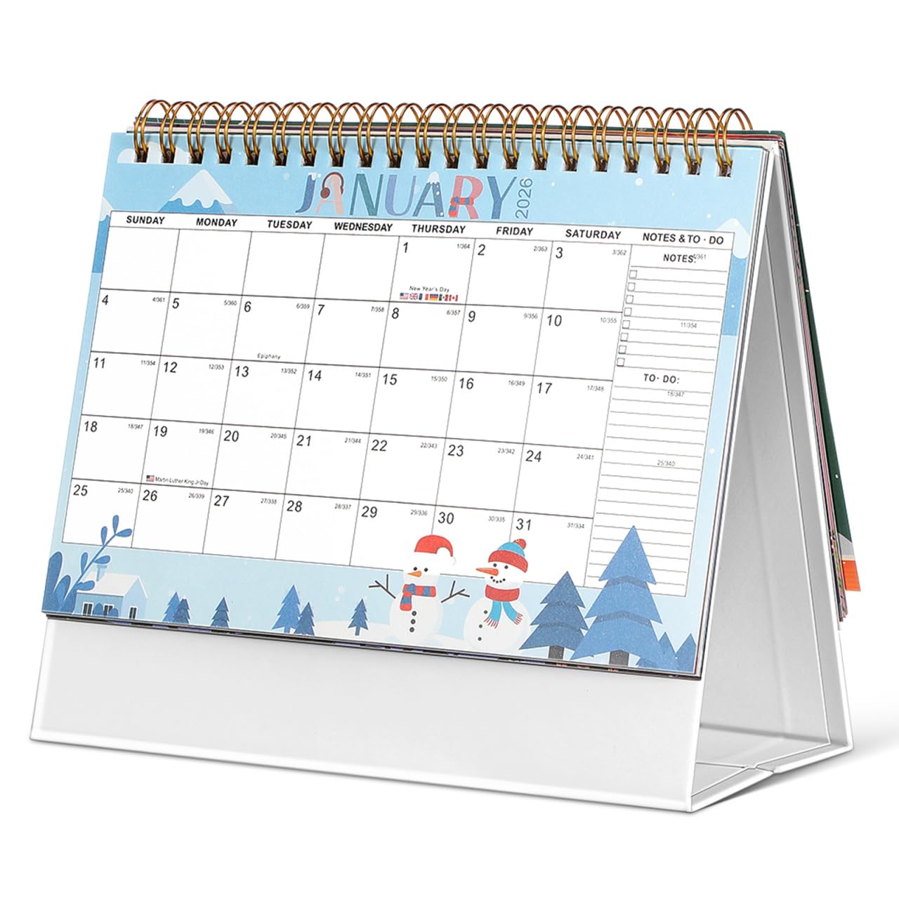 BESPORTBLE Desk Calendar 2026 Mini Standing Flip Calendar Small Monthly Planner Thick Paper Desktop Decoration for Home Office