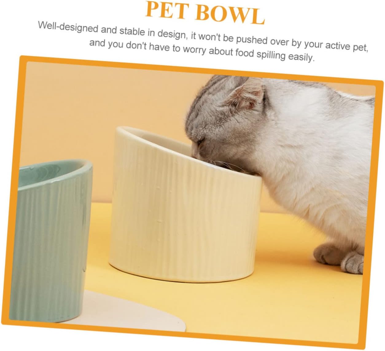 SUPVOX 1pc Ceramic Elevated Pet Feeder Bowl Ergonomic and Cats - Safe Material Capacity Stylish Comfortable Eating