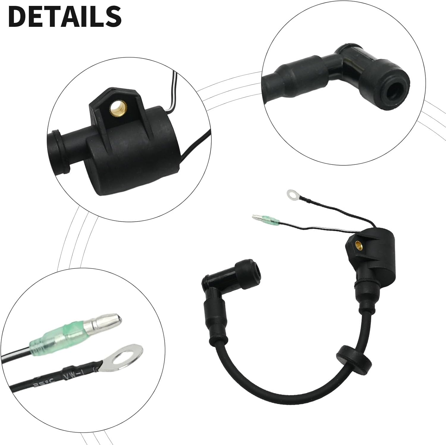 EATAKWARD 6H5-85570-00-00 3Pcs Ignition Coil Replacement for Yamaha Outboard 40HP and 50HP 1989-2006, for 2-Stroke 3 Cylinder Engines, Replaces 61A-85570-01/00 61N-85570-10/00