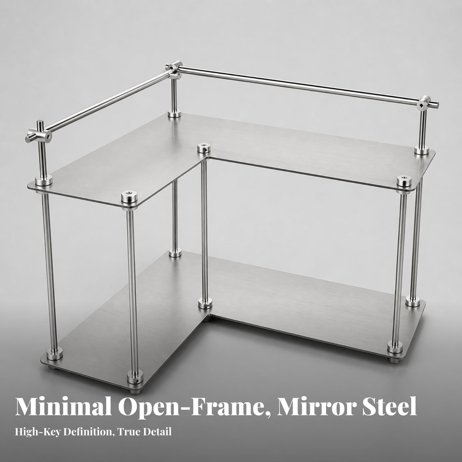 Étagère d’Angle à 2 Niveaux Polyvalente, Pratique, Support Rangement, Cuisine