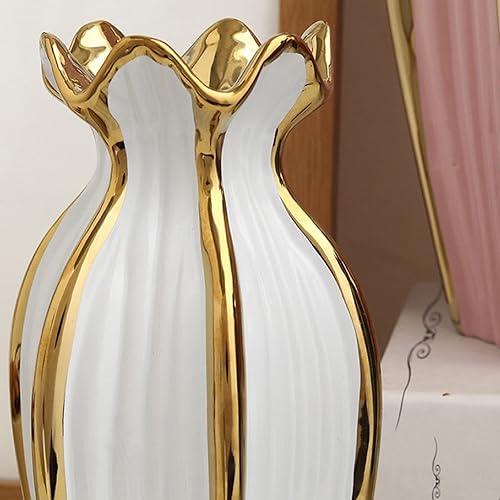 Miniatura 2 de Jarrón de cerámica dorado para Halloween, moderno jarrón de flores de Acción de Gracias, centros de mesa para decoración de boda, cocina, oficina o