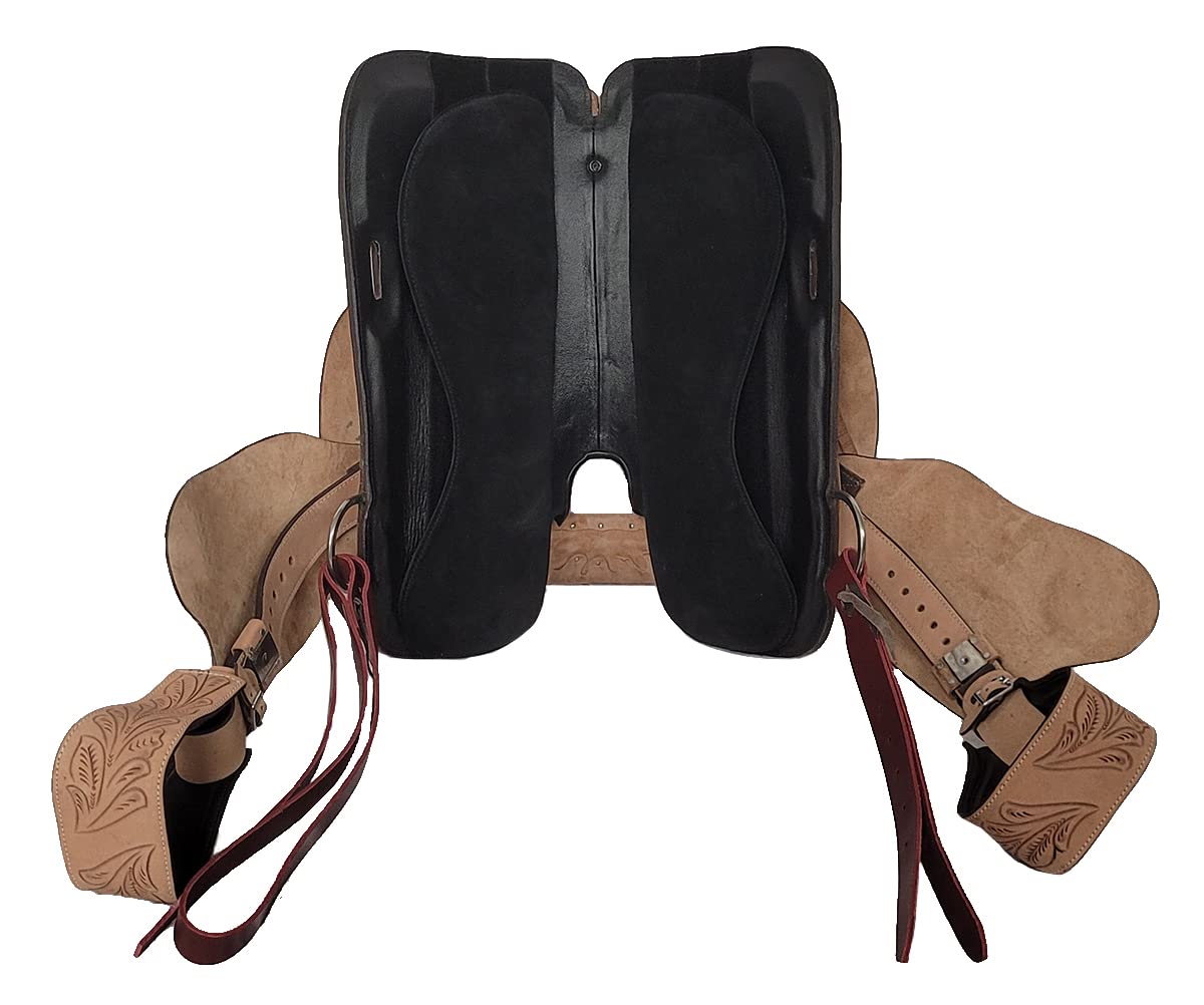 Selle Western Sans Arçon KANSAS – Cuir Buffle Marron, Arcade Interchangeable, Neuve