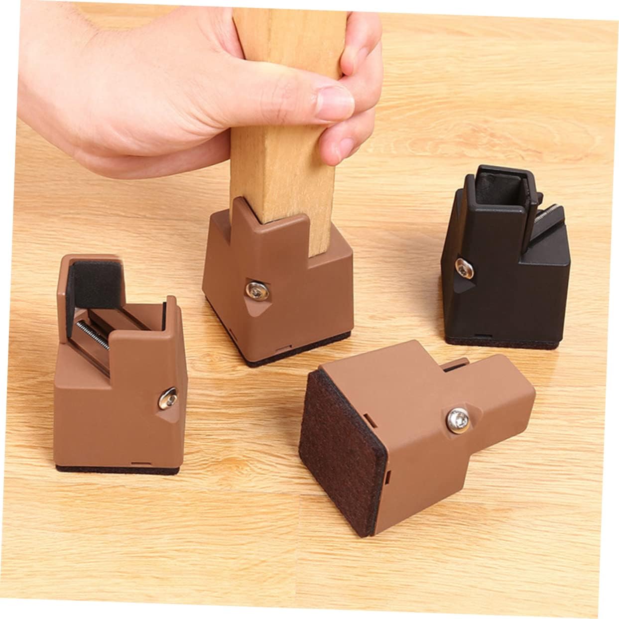 SOLUSTRE Adjustable Bed Risers 5cm Heavy-Duty Furniture Riser Blocks 2pcs Set for Sofa Desk and Chair Legs Suitable for Dorms and Home Use