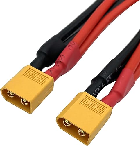 Miniatura 4 de 2 paquetes XT60 Paralelo Y Splitter Conector de batería 12AWG Cable doble extensión Y divisor macho a 2 hembras para RC Quadcopte Multirotores RC