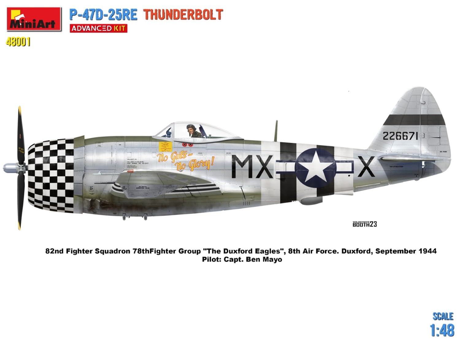 MiniArt 48001 1:48 P-47D-25RE Thunderbolt ADV.Kit replica fedele all'originale, modellismo, kit di costruzione in plastica, fai da te, hobby, collage, modellismo, da montare, non verniciato