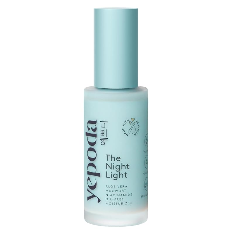 Yepoda The Night Light Creme noturno facial sem óleo com aloe vera, artemísia e niacinamida, 50 mL