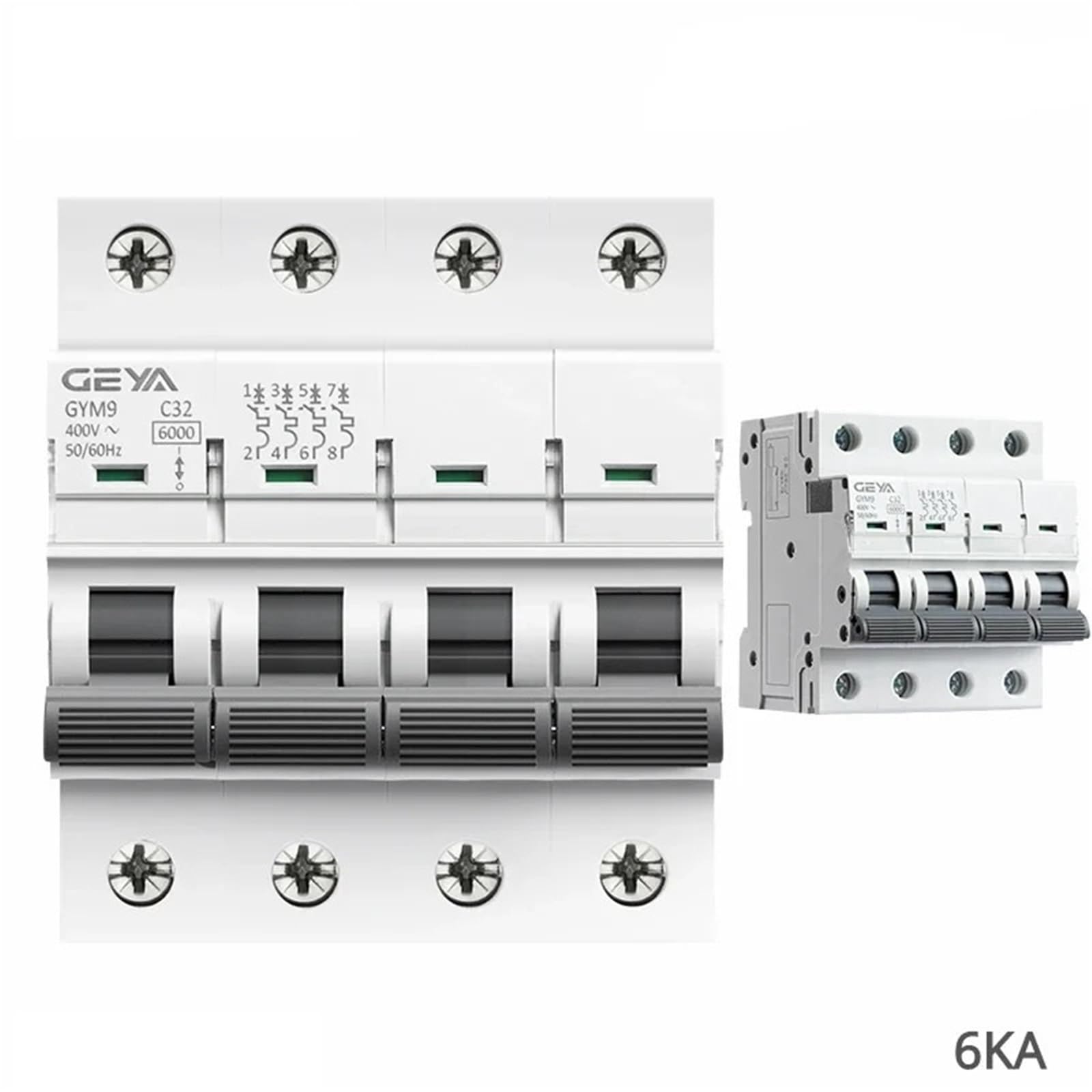 Interruttore automatico MCB Din Rail GYM9 a 4 poli, capacità di interruzione 6KA, tipo CA, 6A-63A, produttore diretto in fabbrica(32A)