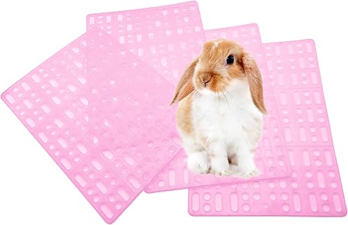 kathson 4 alfombrillas de descanso de conejo, almohadilla para patas de conejo, tapete de plástico para suelo de jaula de conejo, alfombrillas de