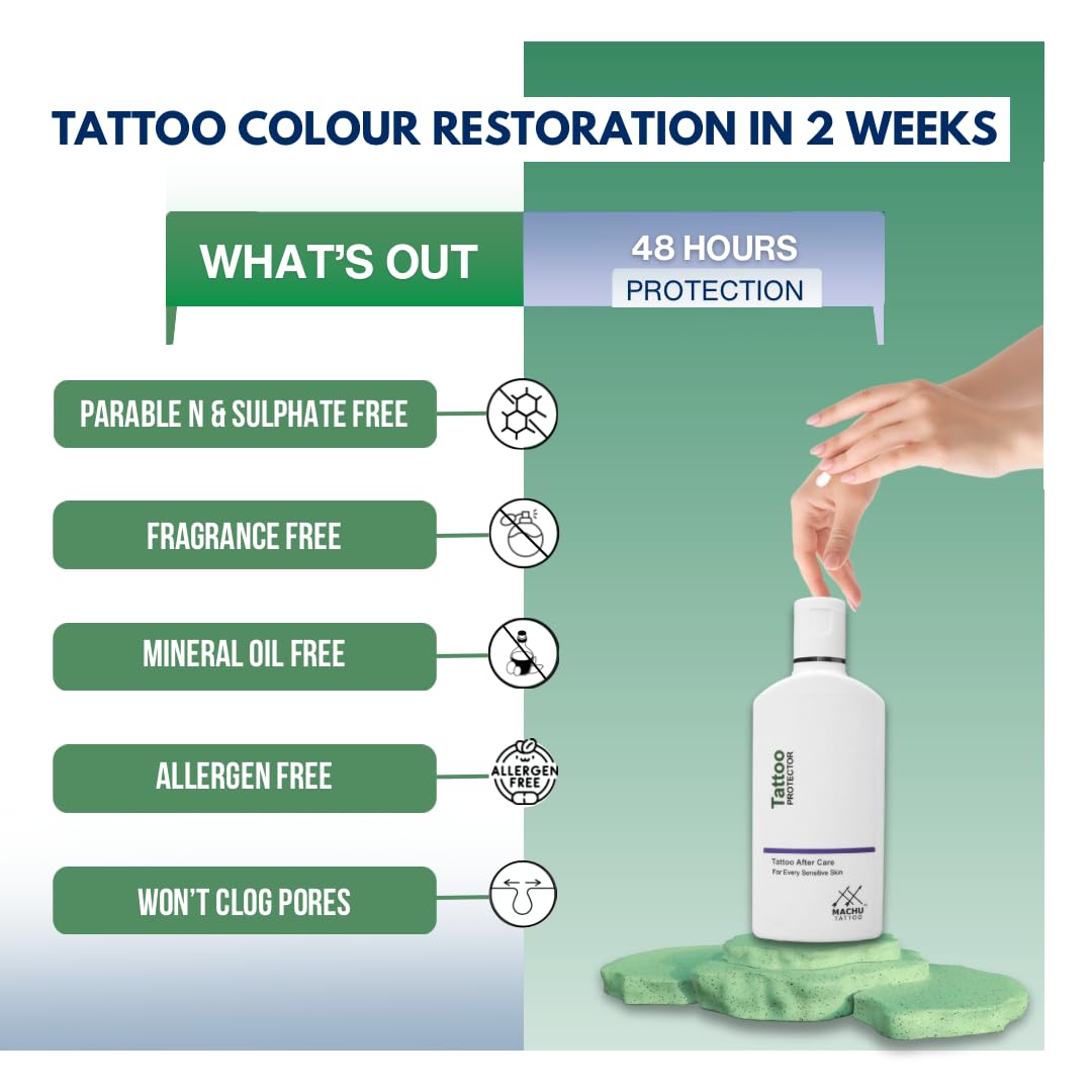 Machu Tattoo Protector cream,50 Ml/tattoo Healing and Shinner/Lotion/Enriched with Honey and Extract of Fenugreek/Best Aftercare for tattoo / 100% Organic and Vegan Certified/Paraben and Cruelty Free 4