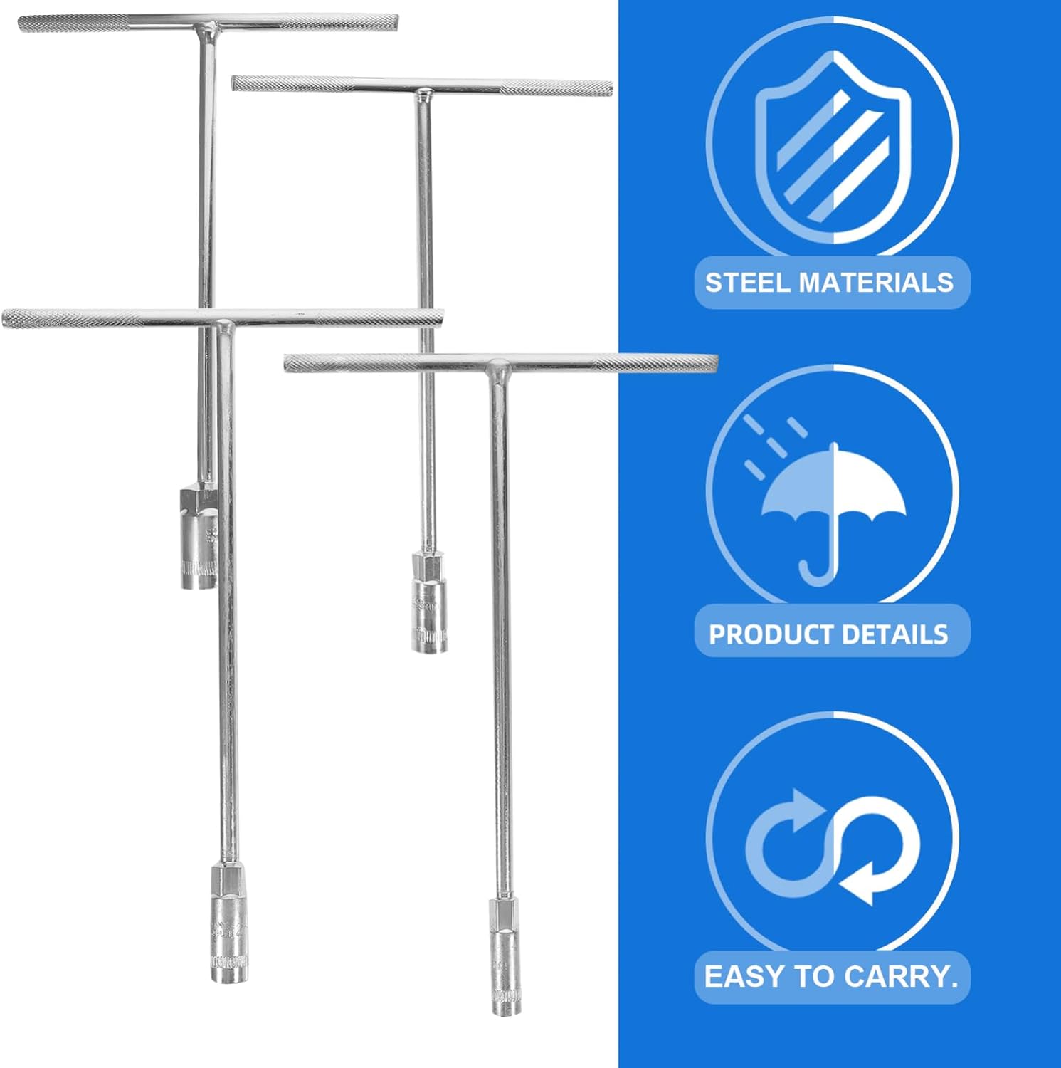 Mikikit 7pcs Handle Socket Set -vanadium Wrench and Socket Combination for Professional Repair Includes Versatile Hand Tool