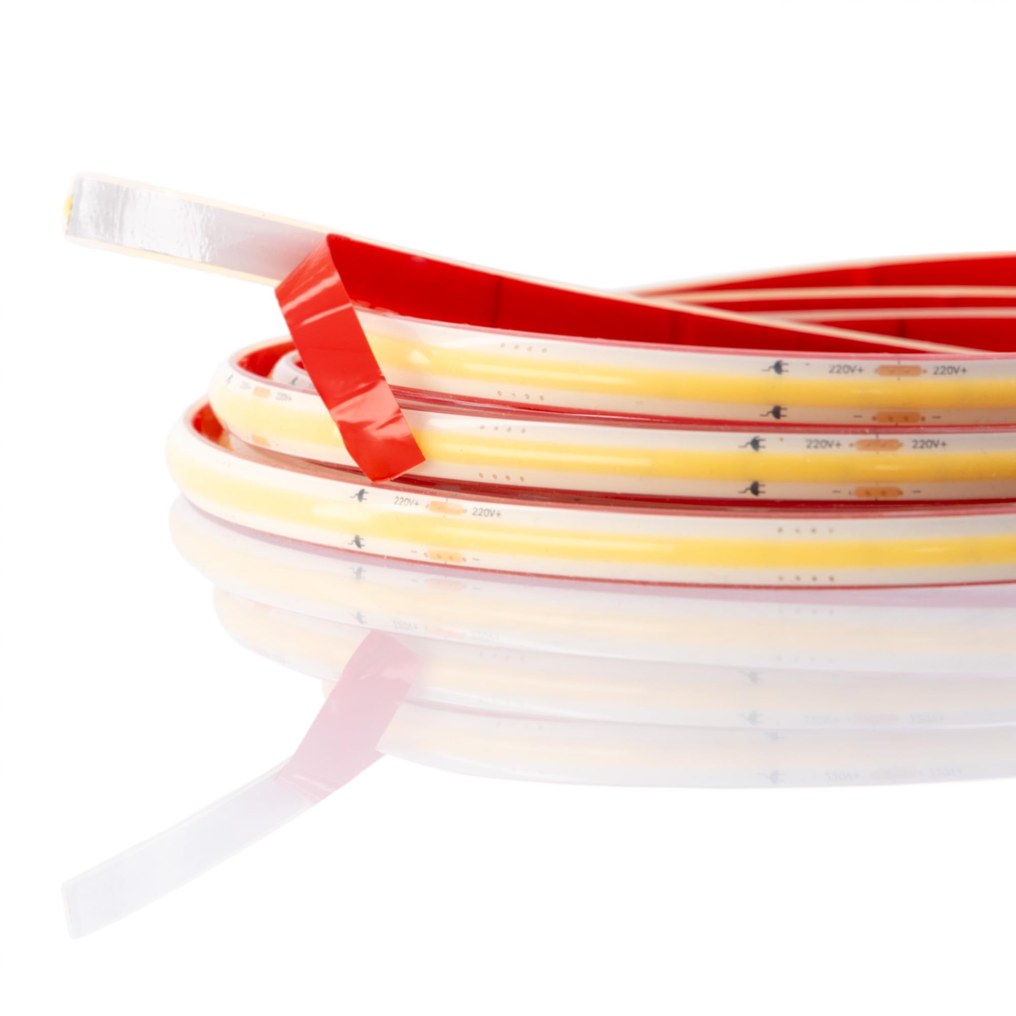 Taśma LED COB 220 V WYSOKA LUMINOŚNOŚĆ, KLEJNY I PRZEŁĄCZNIK. WODOODPORNY Zimny / Neutralny / Ciepły Wodoodporny pasek IP67 (Zimna biel, 15M)