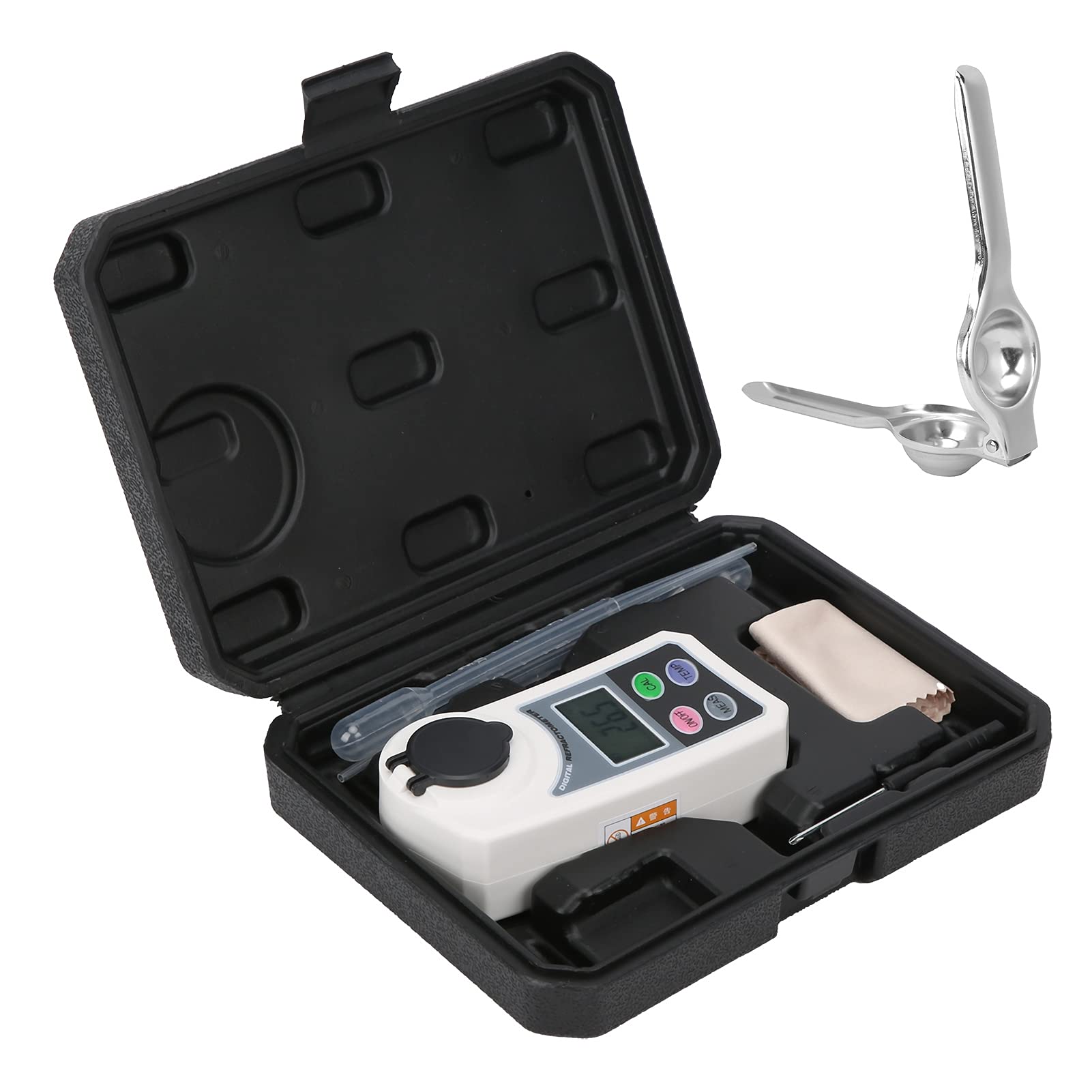 Rifrattometro Portatile per Analisi Rapida della salinità Misuratore di Zucchero per Test di Laboratorio, Dimensioni Compatte, materiale: ABS