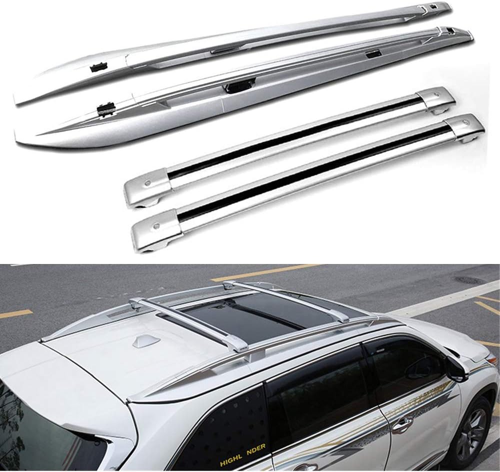 YiXiPartswell 4Pcs Roof Rail Side Rail Roof Rack Cross