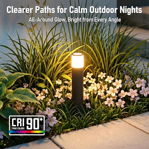 Image of LEONLITE 4-Pack 5CCT Low Voltage Bollard Pathway Lights, 12-24V AC /DC