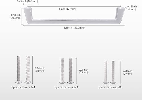 Miniatura 3 de Manija de armario de 4 pulgadas de cromo pulido pomo para cajón, manija de puerta de armario 2022, manija de gabinete de vino sólido, paquete de 2