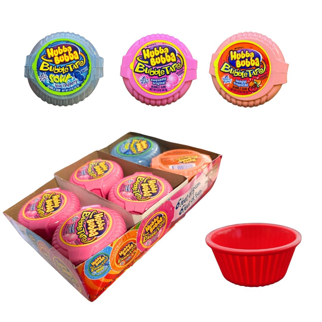 Cup 1 PCS Bundle with Bubble Tape, assortment, 1 BOX with 12 PCS, 1 PACK compatible with Hubba Bubba