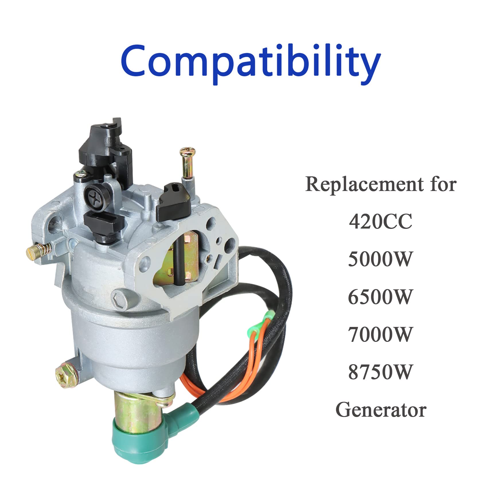 Repuesto 5500 7000 Carburador Para Generadores Harbor Freight Predator 5500, 6500, 7000, 8750 - 13 HP, Repuesto Compatible Carburador Generador