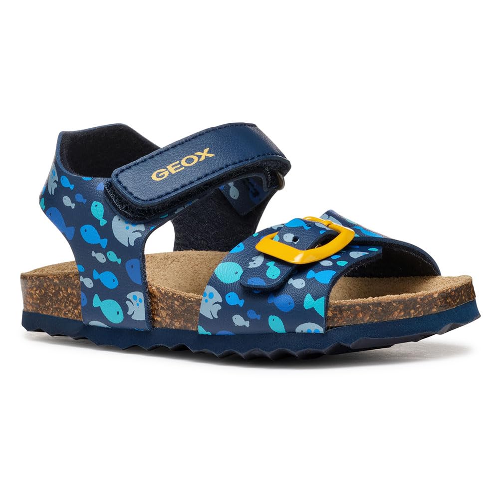Geox B SANDAL CHALKI BOY, Baby - Jungen Sandal, Navy/Yellow,