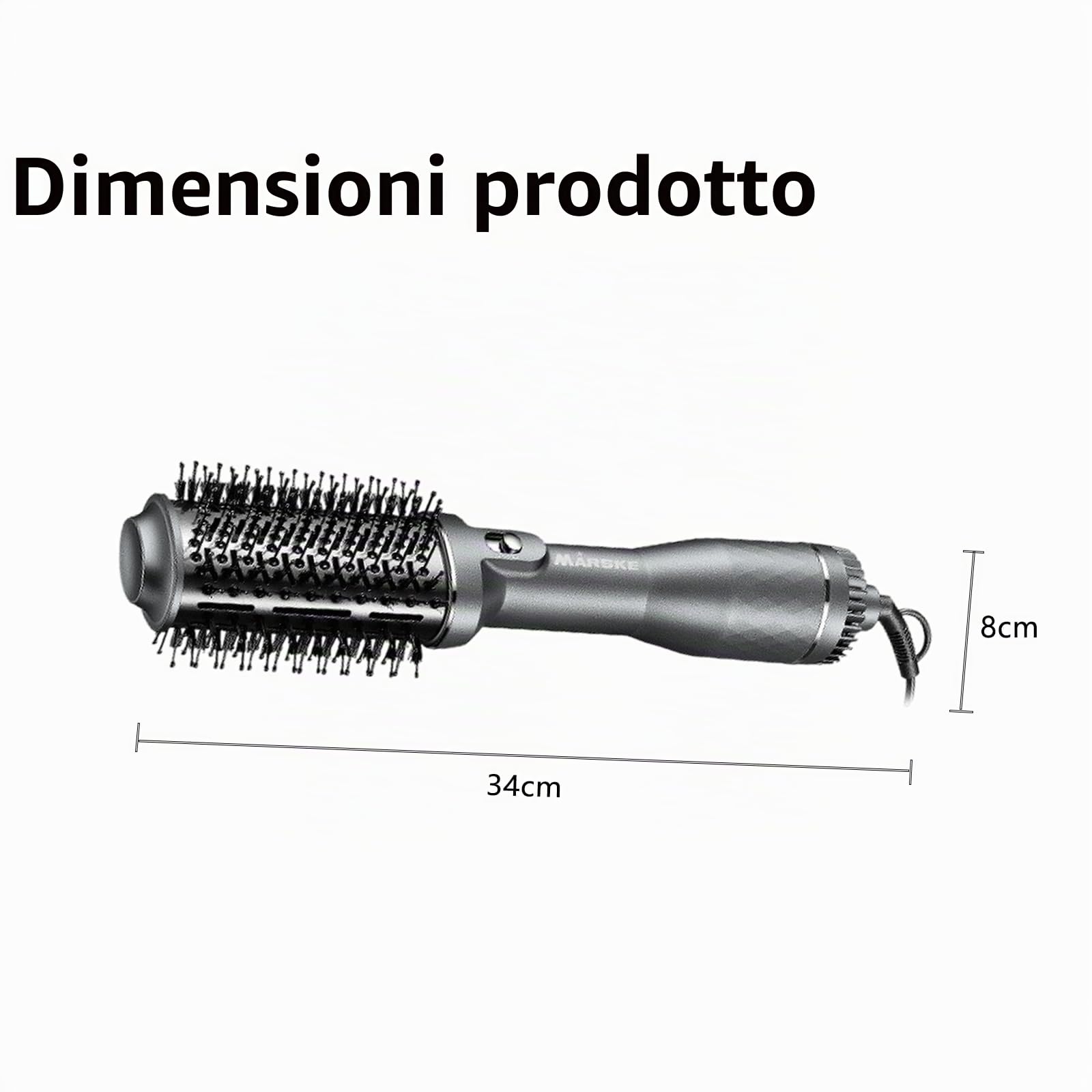 Spazzola Soffiante, spazzola lisciante per capelli, spazzola asciugacapelli, rivestimento in ceramica, 2 velocità e 3 temperature, funzione aria fredda