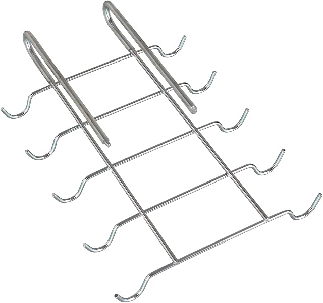 WENKO Colgador para tazas Interior armario cocina, Metal chrome plated, High-Gloss Silver