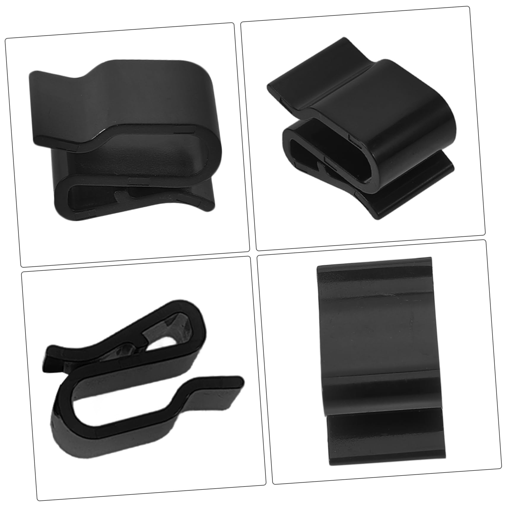 Mikikit 50pcs Photovoltaic Panel Clamp Wire Cable Clamp Cable Clip Replacement Cable Clips Wiring Frame Clip Clips for Pv Wiring Solar Panel Cable Management Metal Clips Black Plastic