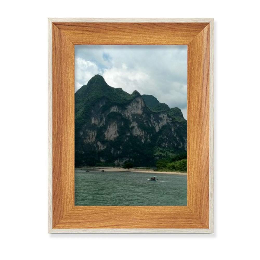 Escritorio marco de fotos de madera modular juego de arte pictórico de paisajes naturales