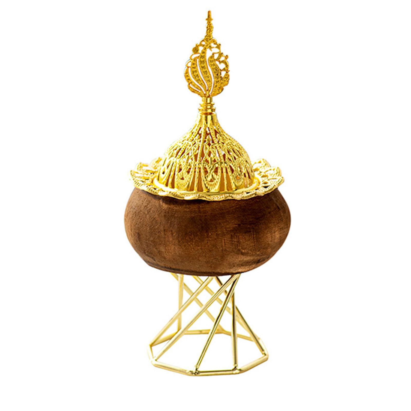 PANGBOER Incenses Burners Bowl Octagonal Metal Incenses Holder with Cover Aromatherapys Diffusers Holder
