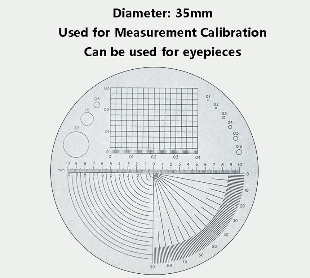 Okularmikrometer for genaue mikroskopische Messungen – for metallografische Analyse 1 Stück(35mm//0.1mm//A Type)
