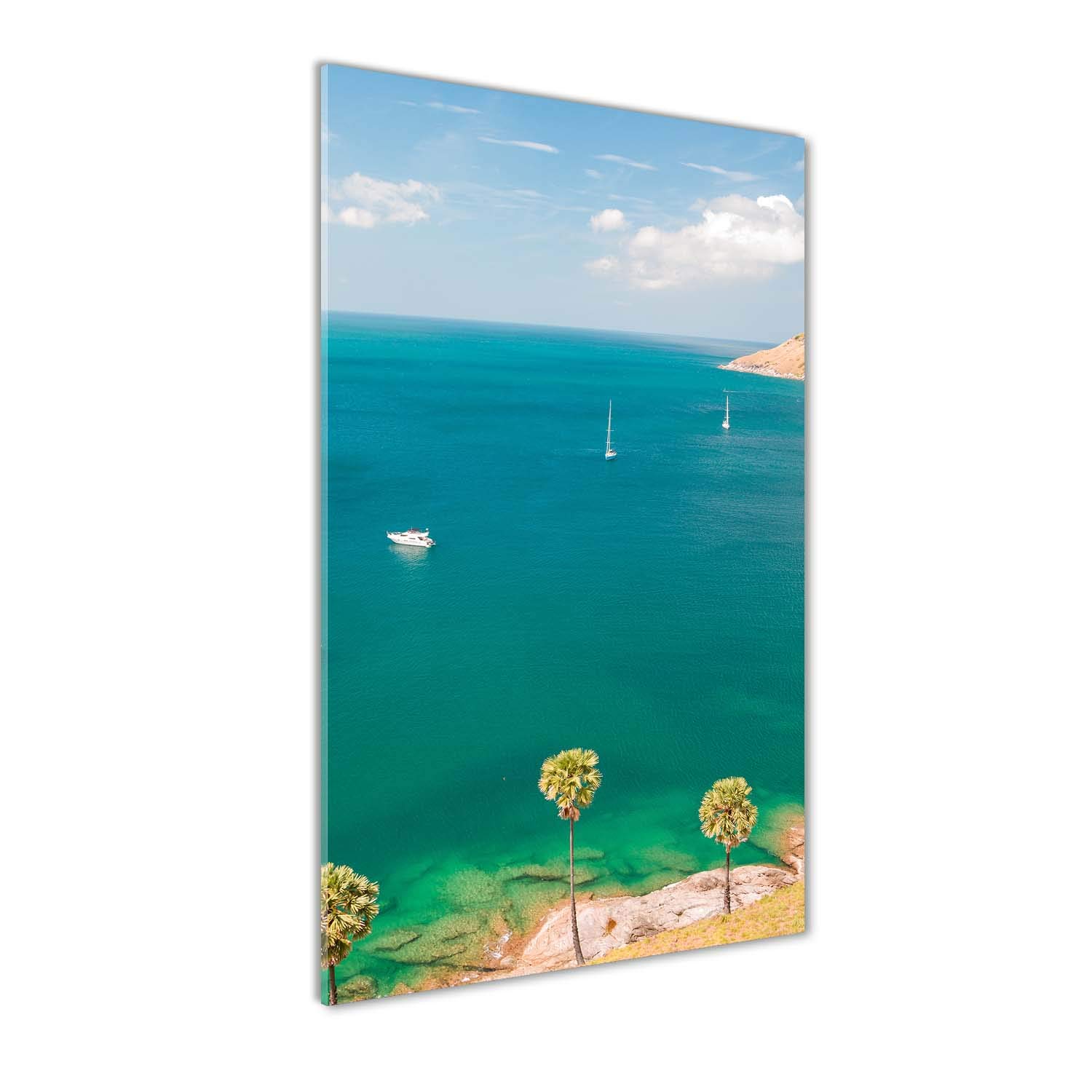 Peinture sur verre trempé 70x140cm Tulup tableau décoration murale yachts de la Thaïlande