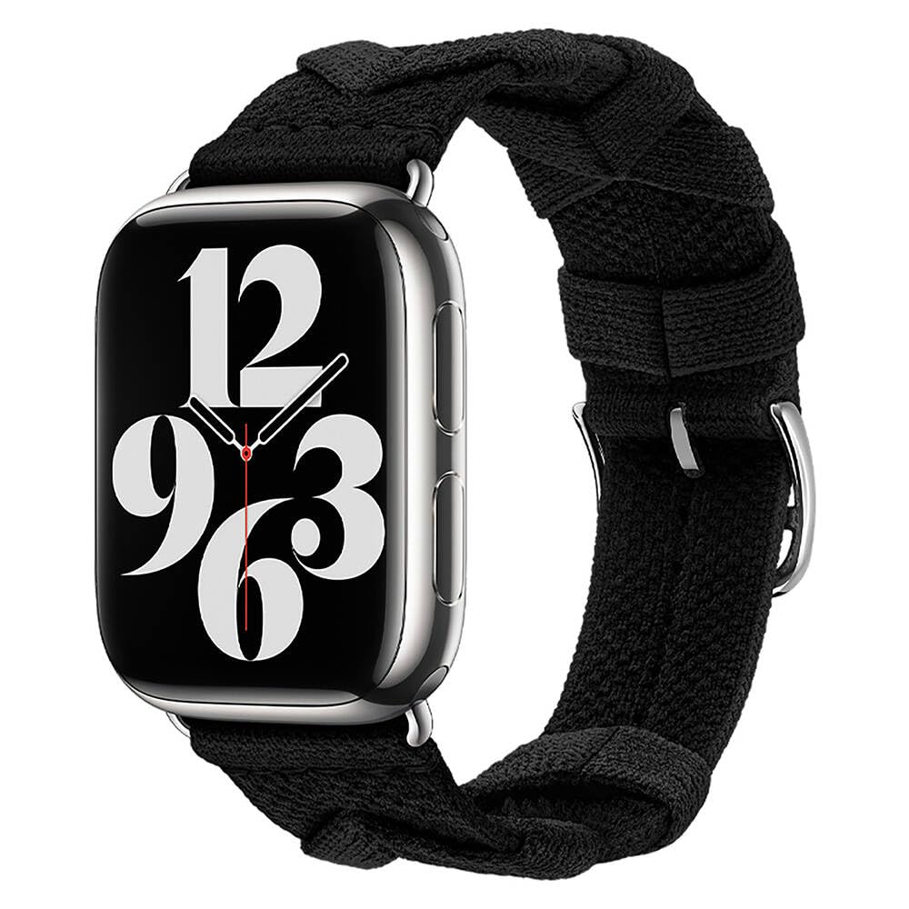 Zore Apple İle Uyumlu Watch 38mm/40mm KRD-97 Sarmal Örgü Tasarımlı Kordon Koyu Siyah