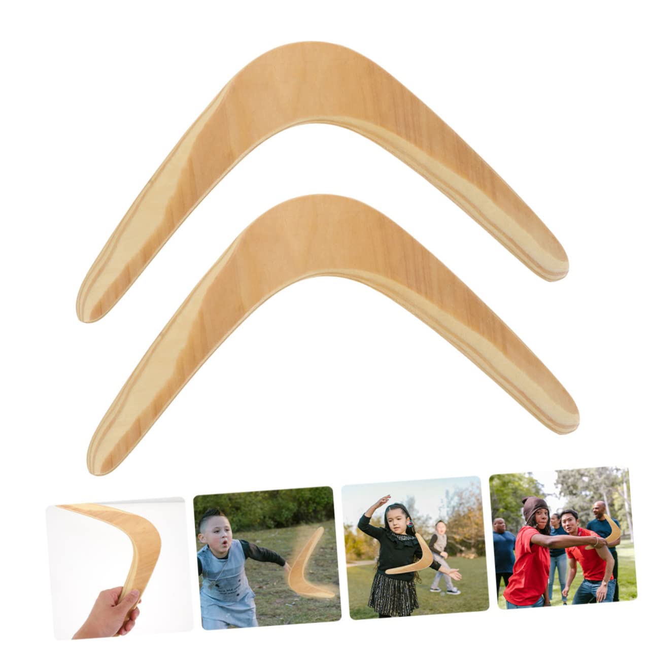 GALPADA 2pcs Wooden Flying Discs Outdoor Toys for Boys and Girls Fun Easy to Throw for Physical Coordination