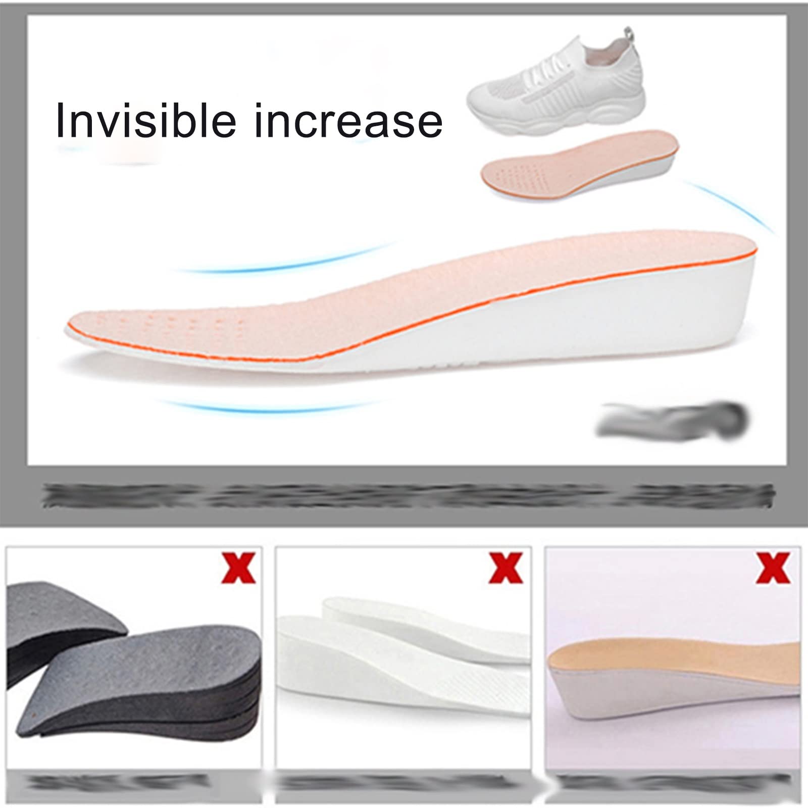 Zapatos Invisibles para Hombre con Aumento de Altura, Zapatillas con Elevador, Zapatillas Transpirables de Punto con tacón Oculto, Zapatillas de Moda de 2,36 Pulgadas más Altas