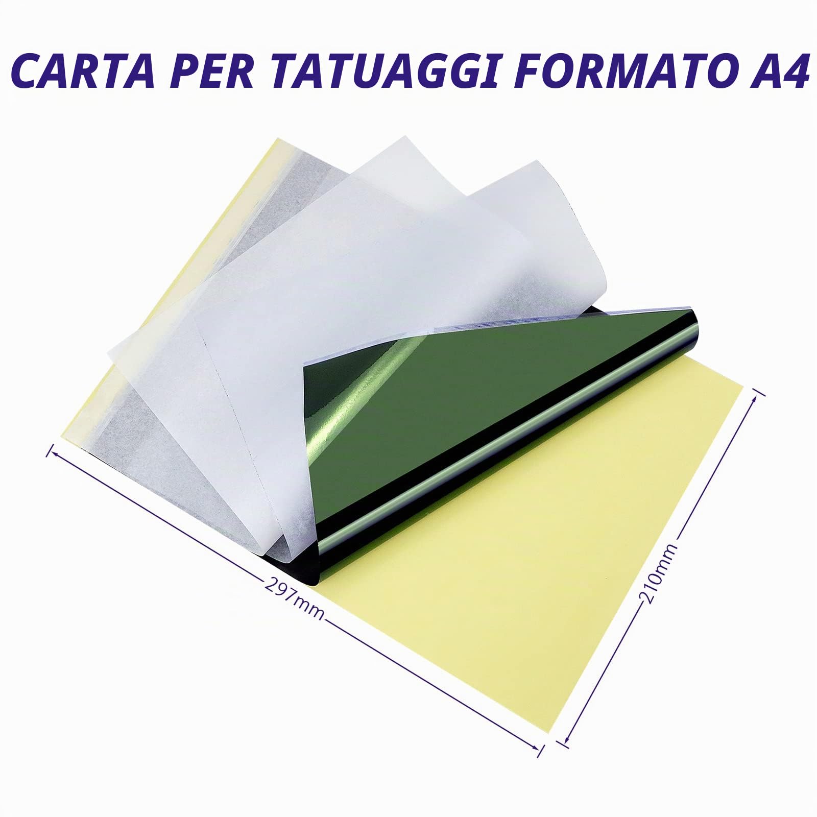 TATELF Carta da trasferimento per Tatuaggi, 120 Fogli di Stencil Tattoo per Tatuaggi, 4 Strati carta per tatuaggi termica per tatuaggi Carbon Tracing Paper