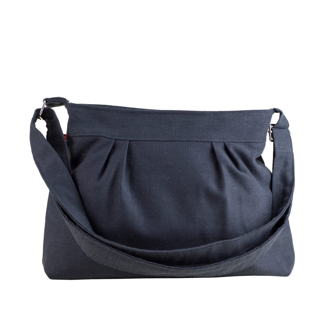 Crossbody Canvas Bag Womens Small Pleated Purse Teen Girl Washable Cotton Everyday Shoulder Hobo Bag Travel Lightweight Cute