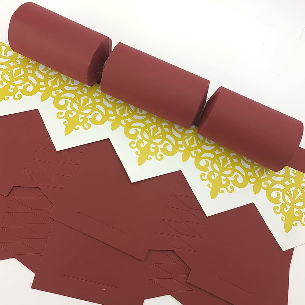 Bespoke By Crafty Capers Red Burgundy | Craft Kit To Make 8 Standard Diy Crackers | Eco Recyclable