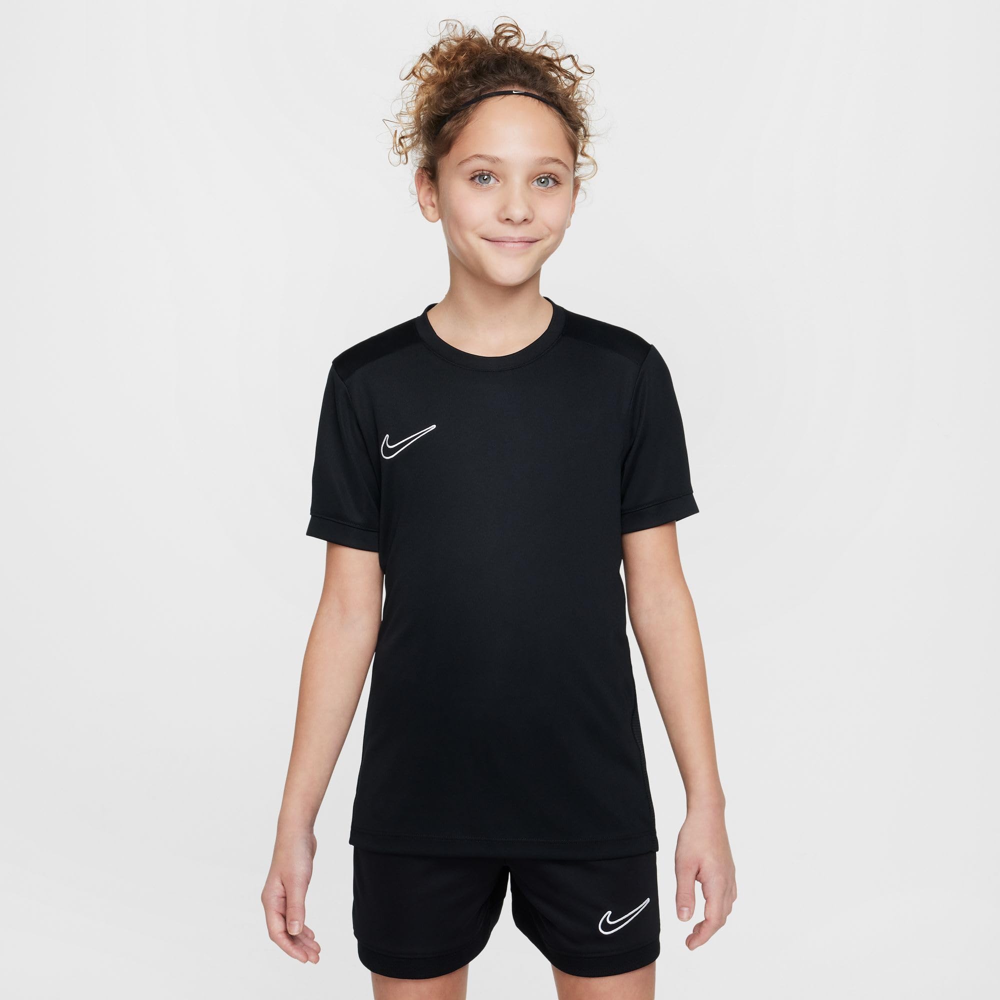 Nike Junior Dri-FIT Academy 25 T-Shirt, Black/Black/White/White, Size L