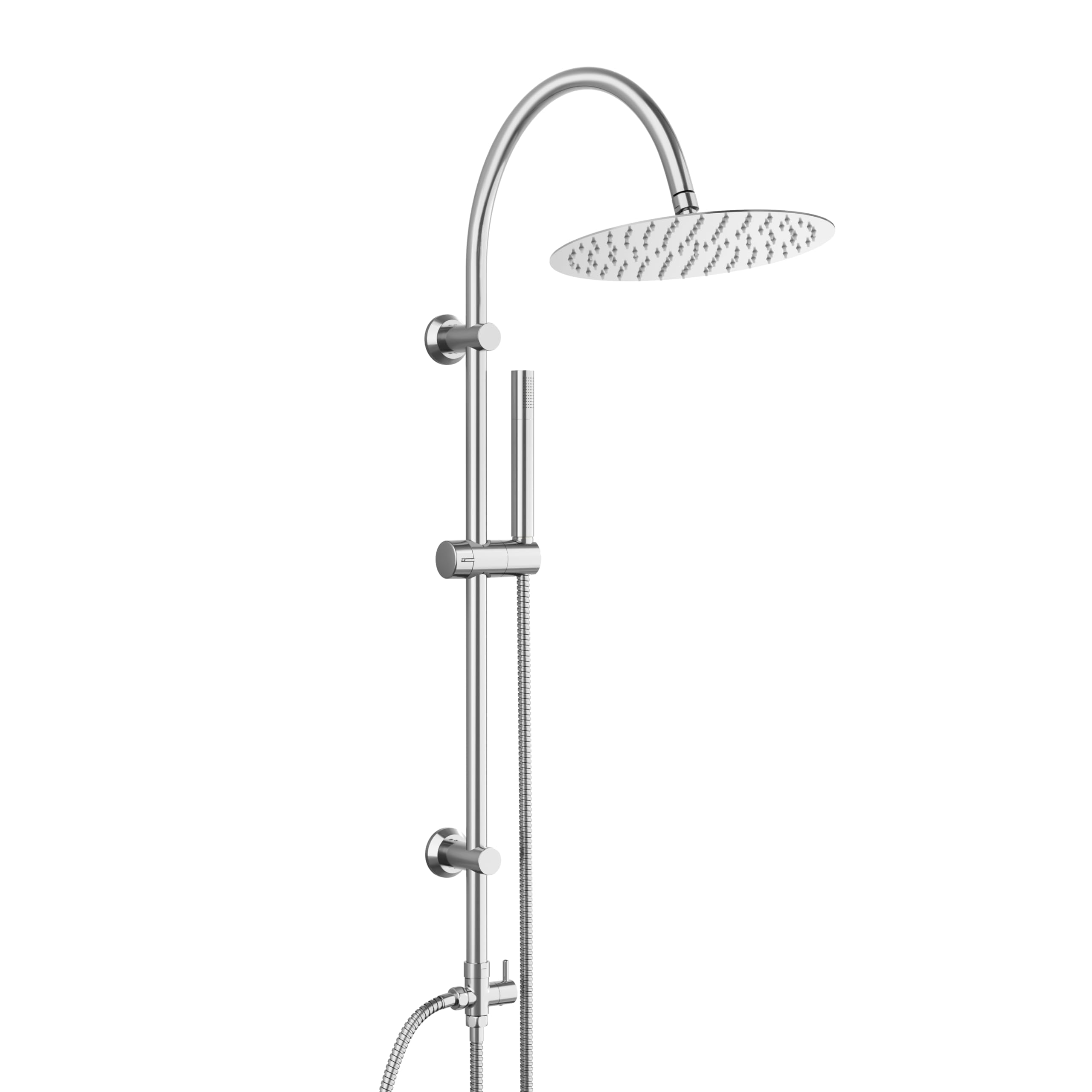 JOHO Edelstahl Duschset ohne Armatur, Regendusche Duschsystem Wassersparend Duschgarniturset mit Duschstange und XXL Kopfbrause 35x25cm Chrom