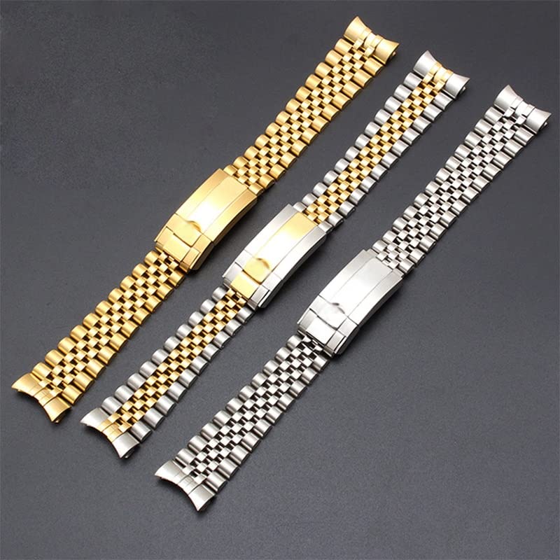 Bracelet de montre en acier inoxydable massif 20 mm pour montre homme Datejust - 2
