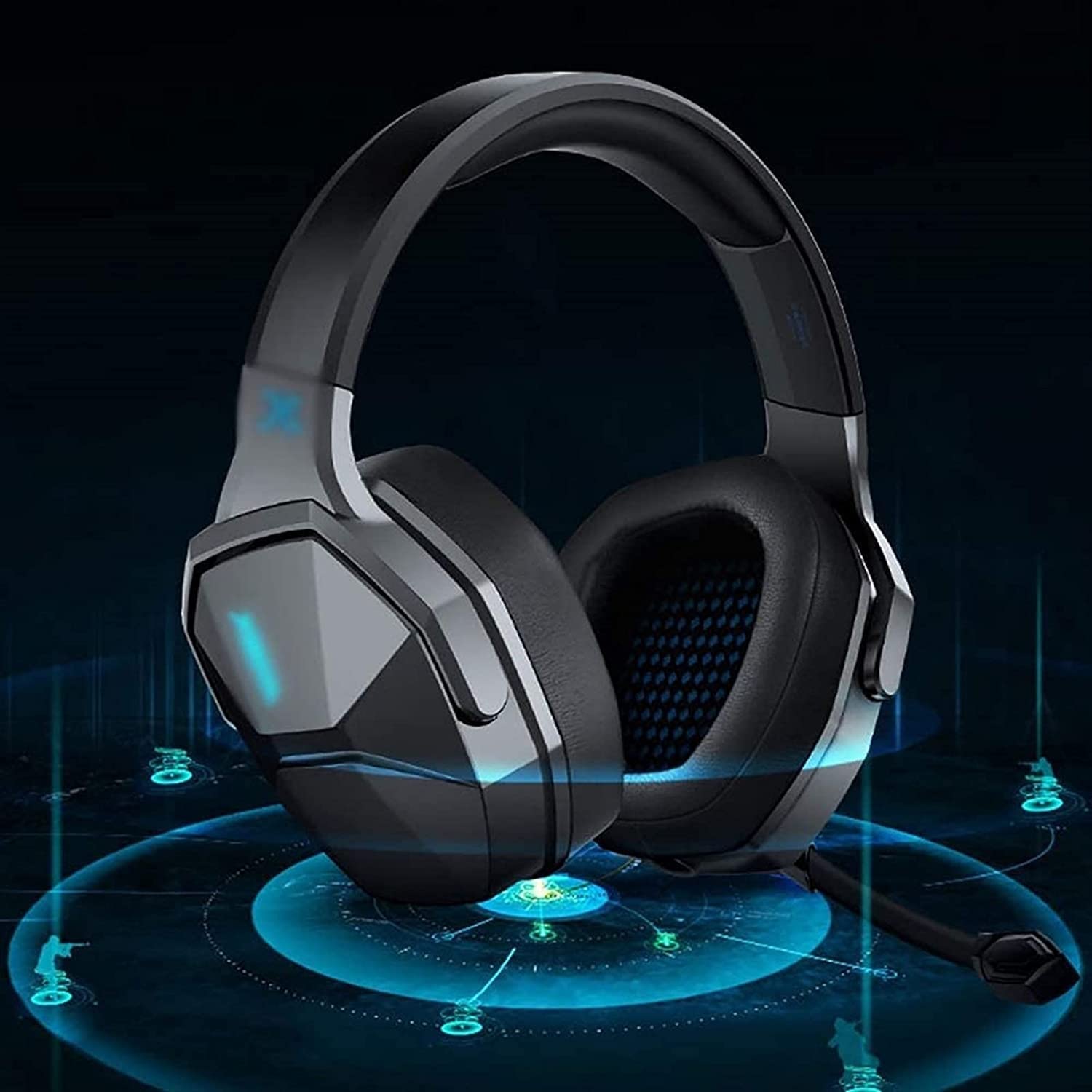 Cuffie da gioco USB Cuffie da gioco over-ear Suono surround Microfono cablato for computer PC Gamer/377