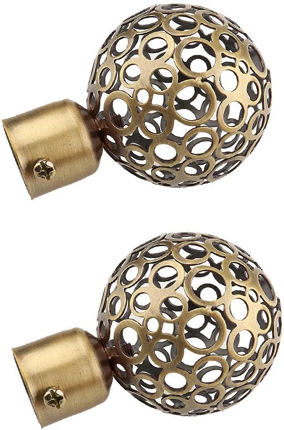 Curtain Rod Ends Drapery Curtain Rods Poles Iron Ends Caps Finials Copper 2pcs