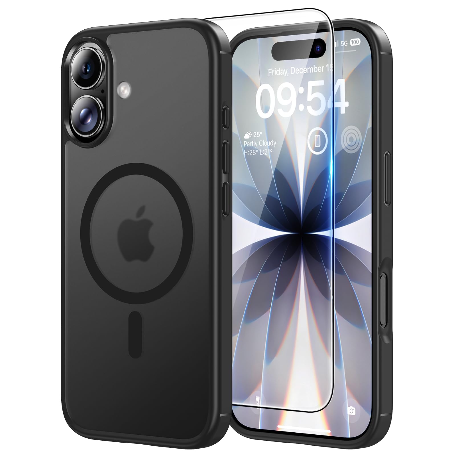 TAURI Funda para iPhone 13/iPhone 14, Compatible con MagSafe [No amarillea] con Vidrio Templado, Carcasa Nueva para iPhone 13/iPhone 14,Funda Ultra Fina antichoque - Transparente — view 140