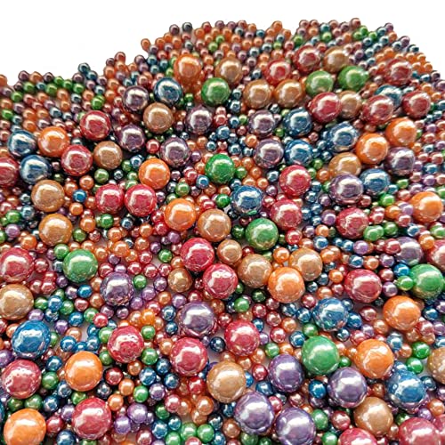 Image of Edible Deep Colorful Sugar Pearls Candy Sprinkles 120G / 4.23Ounce Baking Cake Sprinkles Cupcake and Cake Topper Cookie Decorations Wedding Party Valentines Halloween Christmas Supplies