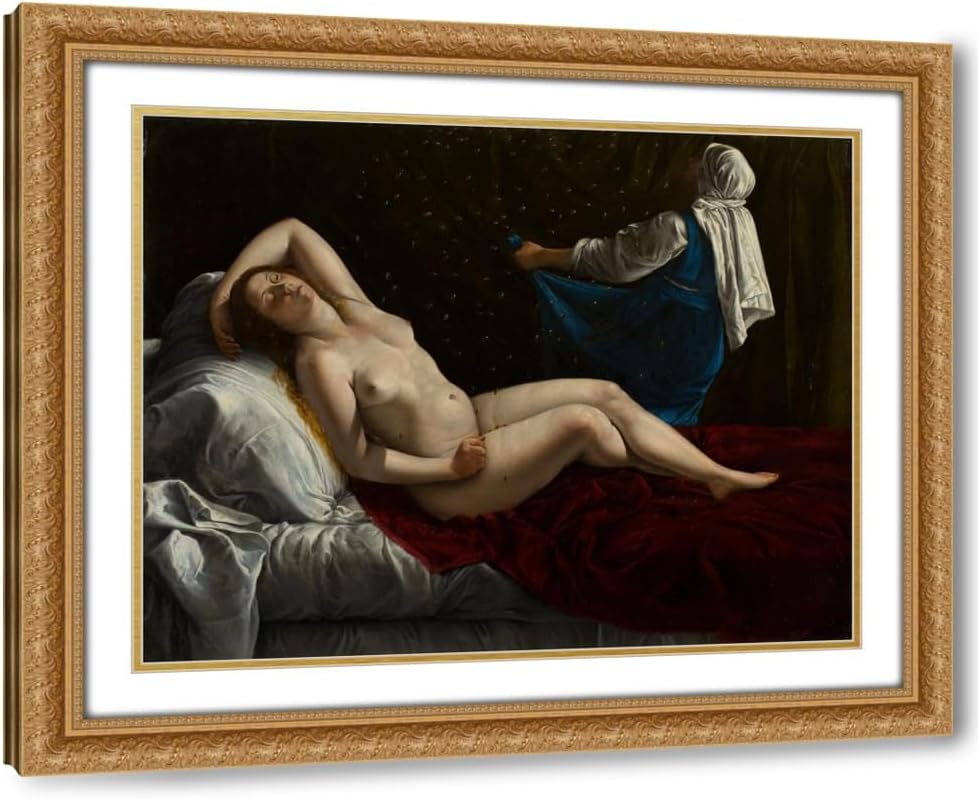 ArtDirect Danaë (c.1612) Custom Framed Art Print Giclee Print or Canvas Options with Various Sizes and Customization by Artemisia Gentileschi