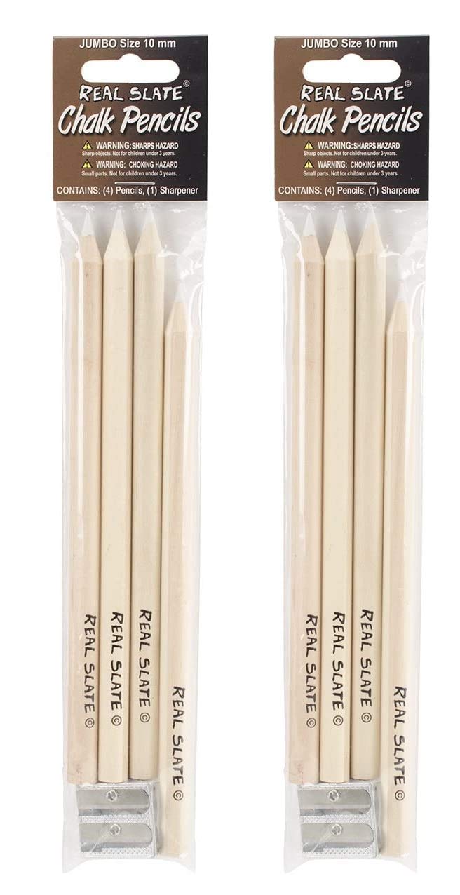 Pepperell SLTCLK01 Real Slate Chalk Pencils with Sharpener (5 Pack) (Тwo Рack)