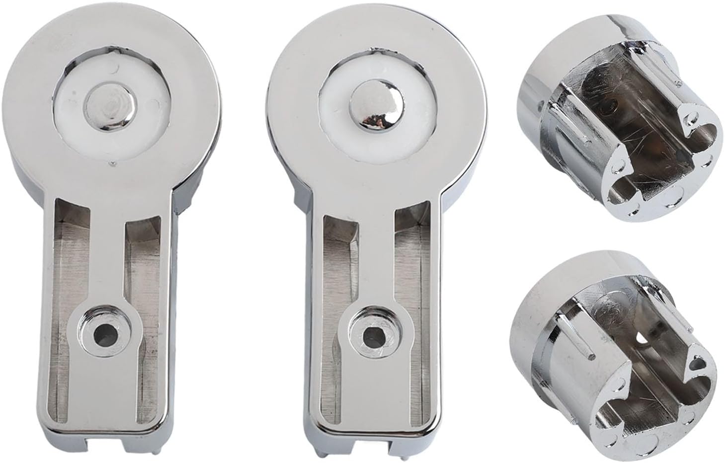 Bath Hinge Brackets for 6mm Shower Screen Glass, Chrome Plated ABS Shower Door Hinges Set with Left and Right Supports for Bathroom Renovation