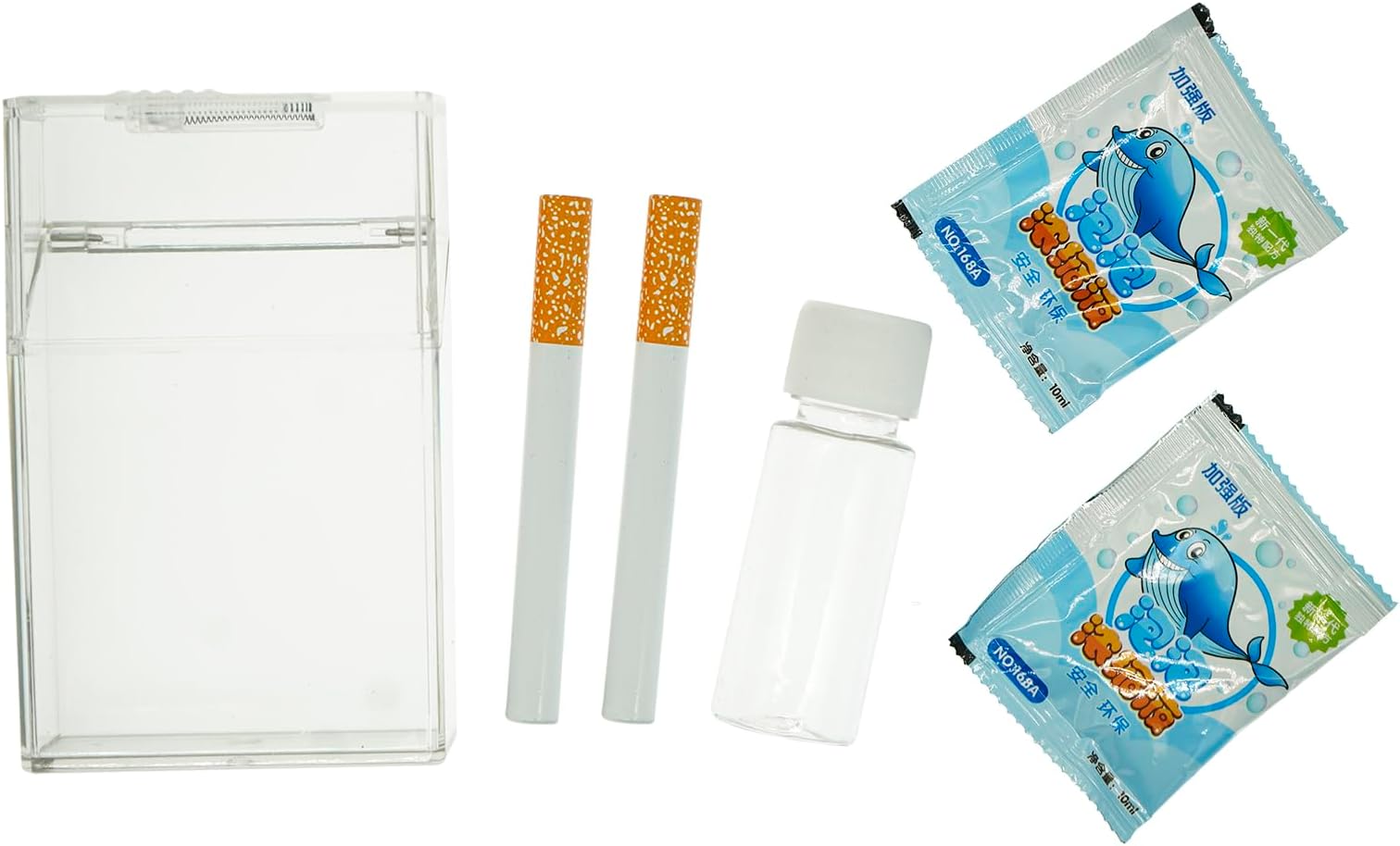 Bubble Cigarette Pack - Realistic Fake Cigarette Bubble Blower with Solution, Mini Cigarette Bubbles Maker for Stress Relief, Fun Party Gift for Men & Women