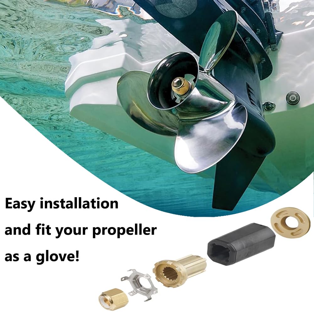 835257Q1 Flo-Torq II Hub Kit Replacement for Mercury Mariner 60-300HP?for Mercruiser Alpha Bravo One Drives Outboard Boat Prop Motos Engine Propeller 15 Spline