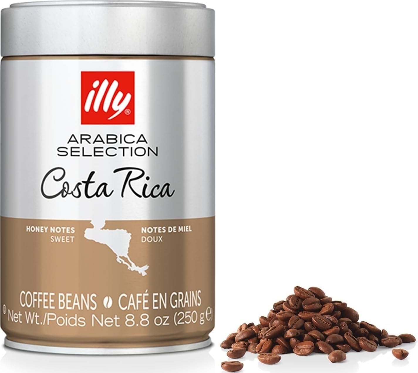 illy Whole Bean Coffee - Perfectly Roasted – Costa Rica Medium Roast - with Notes of Honey, Vanilla & Citrus - 100% Arabica Beans - No Preservatives – 8.8 Ounce