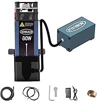 80W Laser Module with Air Assist, 10W Output Power, Fixed-Focus, Built in FAC，Double Ultra-Fine Compressed Spot CNC Carving DIY Laser Masterfor Laser Cutter & Laser Engraver Machine 12V