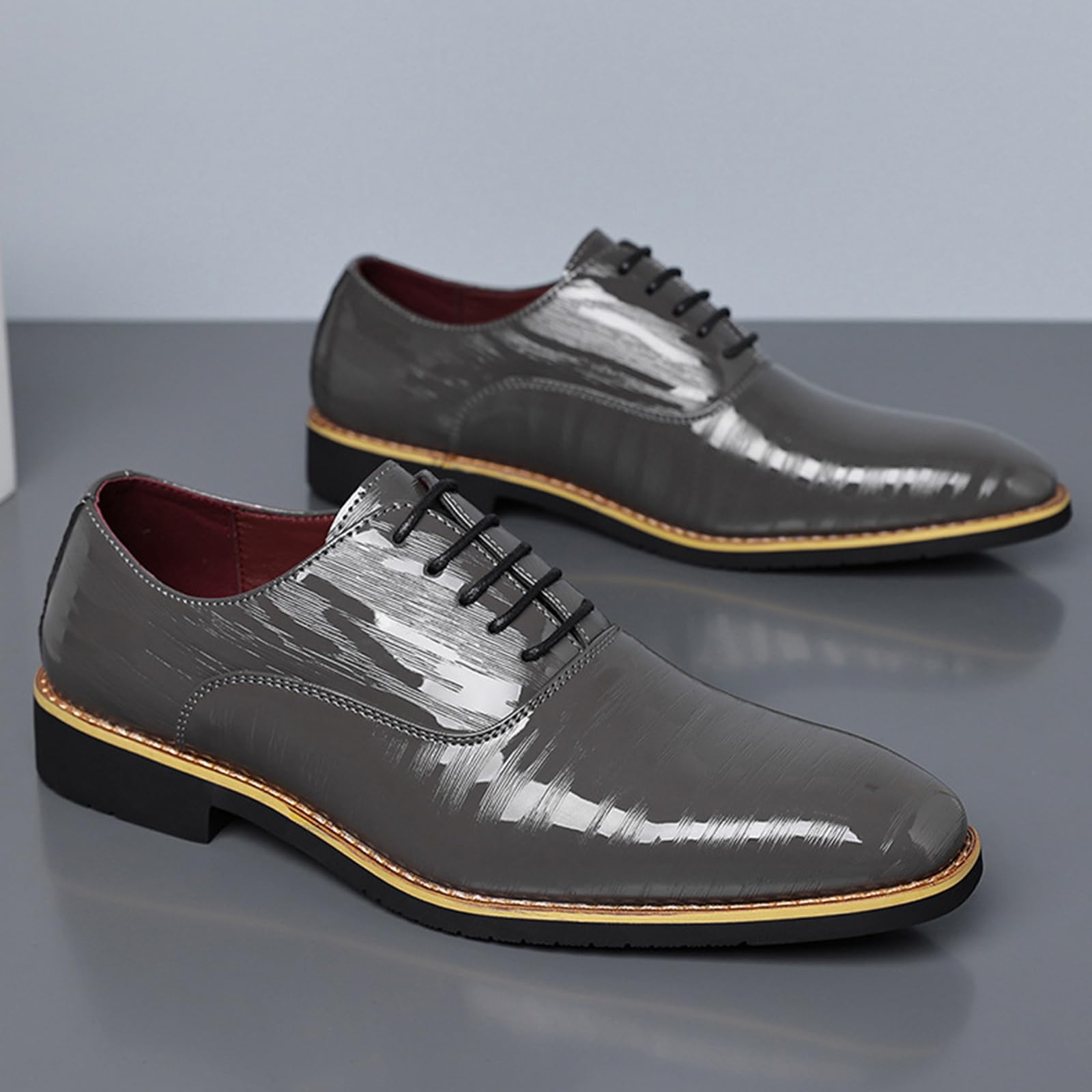 Scarpe Oxford da Uomo in Pelle Scarpe Eleganti con Lacci Punta